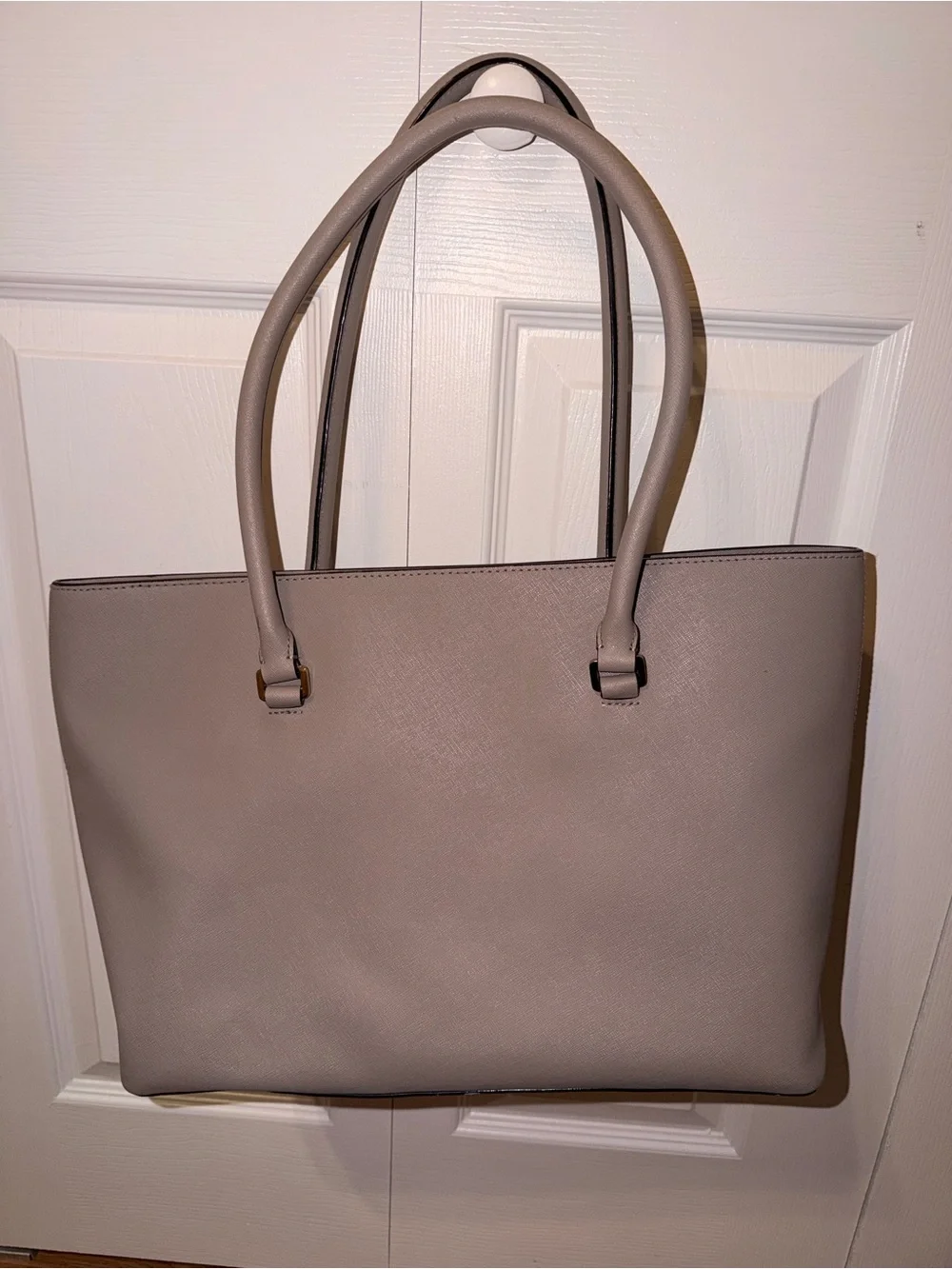 kate spade Taupe Double-Handle Tote with Front Flap Pocket